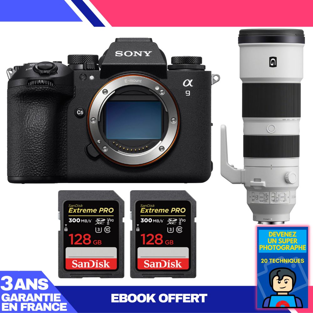 Boitier Sony A9 III + FE 200 600mm f5.6 6.3 G OSS + 2 SanDisk Extreme PRO UHS II SDXC 300 MB/ + Ebook 'Devenez Un Super Photographe - vue 5