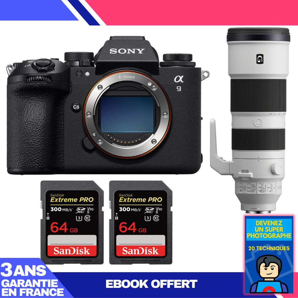Boitier Sony A9 III + FE 200 600mm f5.6 6.3 G OSS + 2 SanDisk Extreme PRO UHS II SDXC 300 MB/ + Ebook 'Devenez Un Super Photographe - vue 4