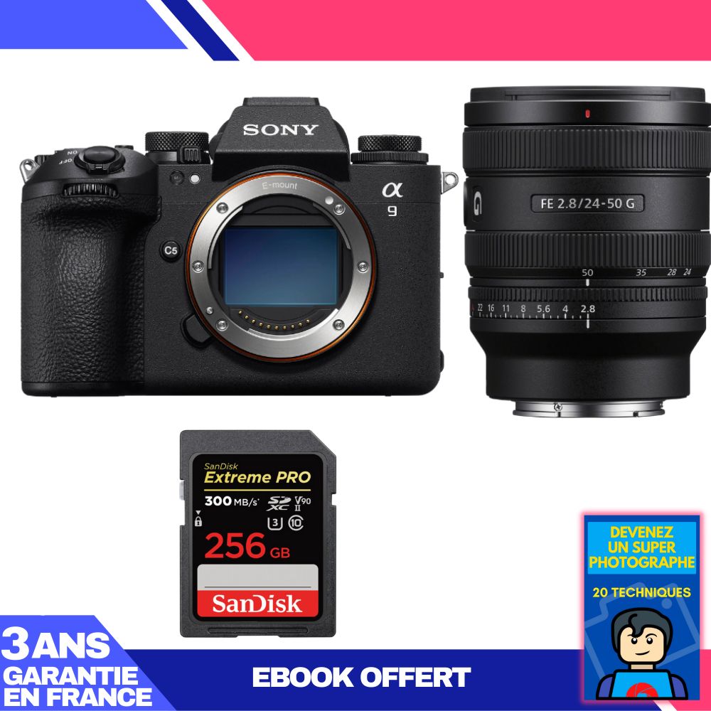 Boitier Sony A9 III + FE 24 50mm f2.8 G + 1 SanDisk Extreme PRO UHS II SDXC 300 MB/ + Ebook 'Devenez Un Super Photographe - vue 3