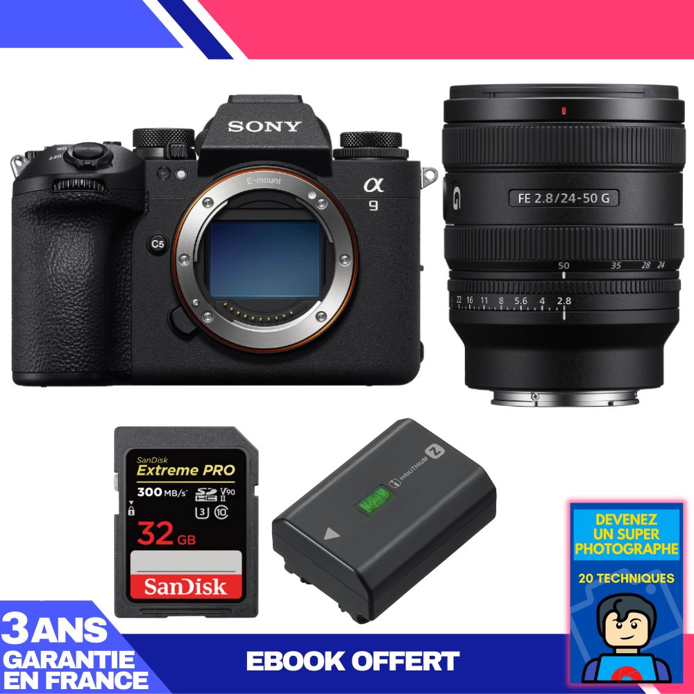 Boitier Sony A9 III + FE 24 50mm f2.8 G + 1 SanDisk Extreme PRO UHS II SDXC 300 MB/ + 1 Sony NP FZ100 + Ebook 'Devenez Un Super Photographe - vue 5