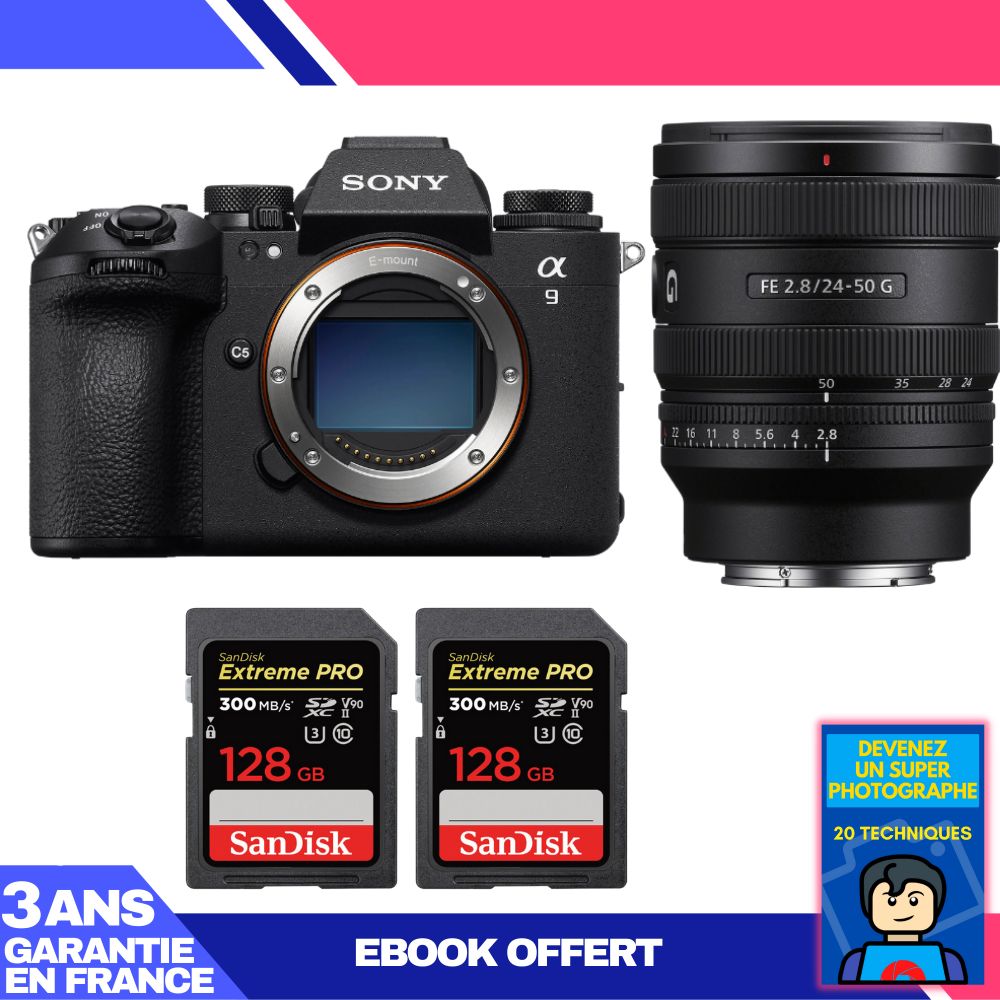 Boitier Sony A9 III + FE 24 50mm f2.8 G + 2 SanDisk Extreme PRO UHS II SDXC 300 MB/ + Ebook 'Devenez Un Super Photographe - vue 5