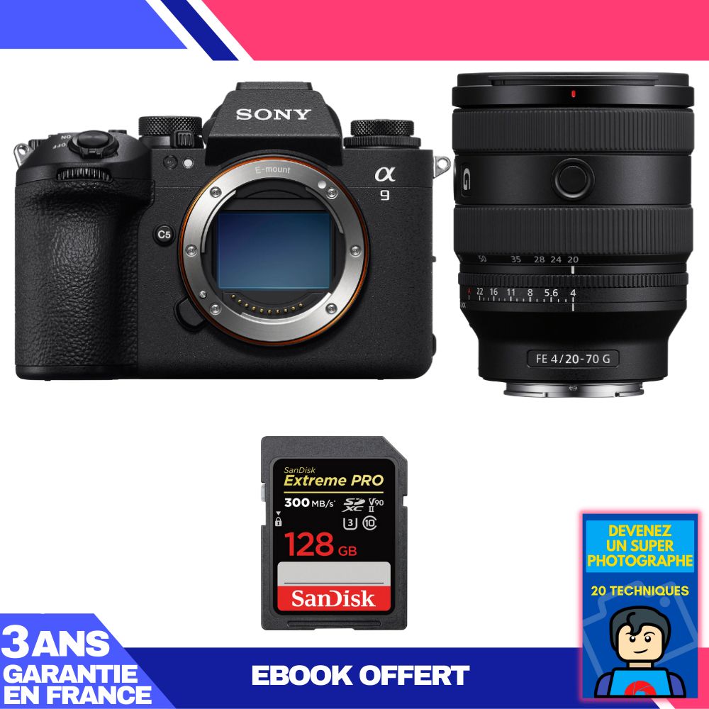 Boitier Sony A9 III + FE 20 70mm f4 G + 1 SanDisk Extreme PRO UHS II SDXC 300 MB/ + Ebook 'Devenez Un Super Photographe - vue 2