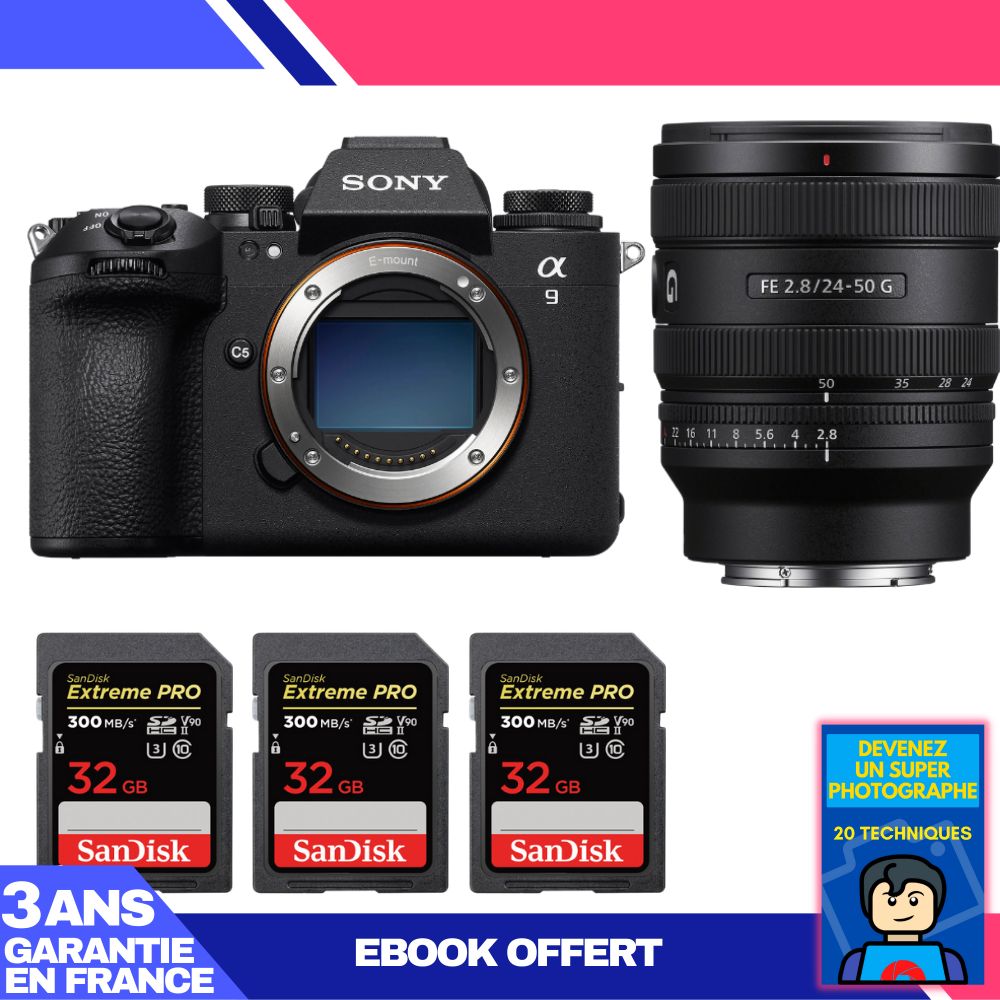 Boitier Sony A9 III + FE 24 50mm f2.8 G + 3 SanDisk Extreme PRO UHS II SDXC 300 MB/ + Ebook 'Devenez Un Super Photographe - vue 5