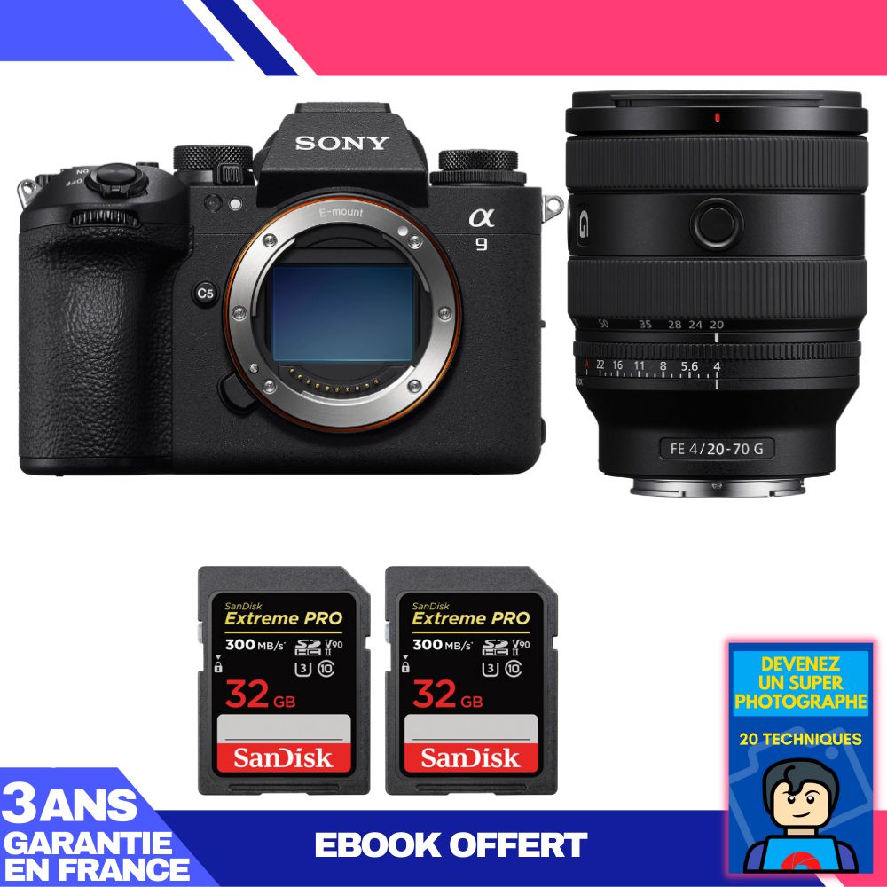 Boitier Sony A9 III + FE 20 70mm f4 G + 2 SanDisk Extreme PRO UHS II SDXC 300 MB/ + Ebook 'Devenez Un Super Photographe - vue 5