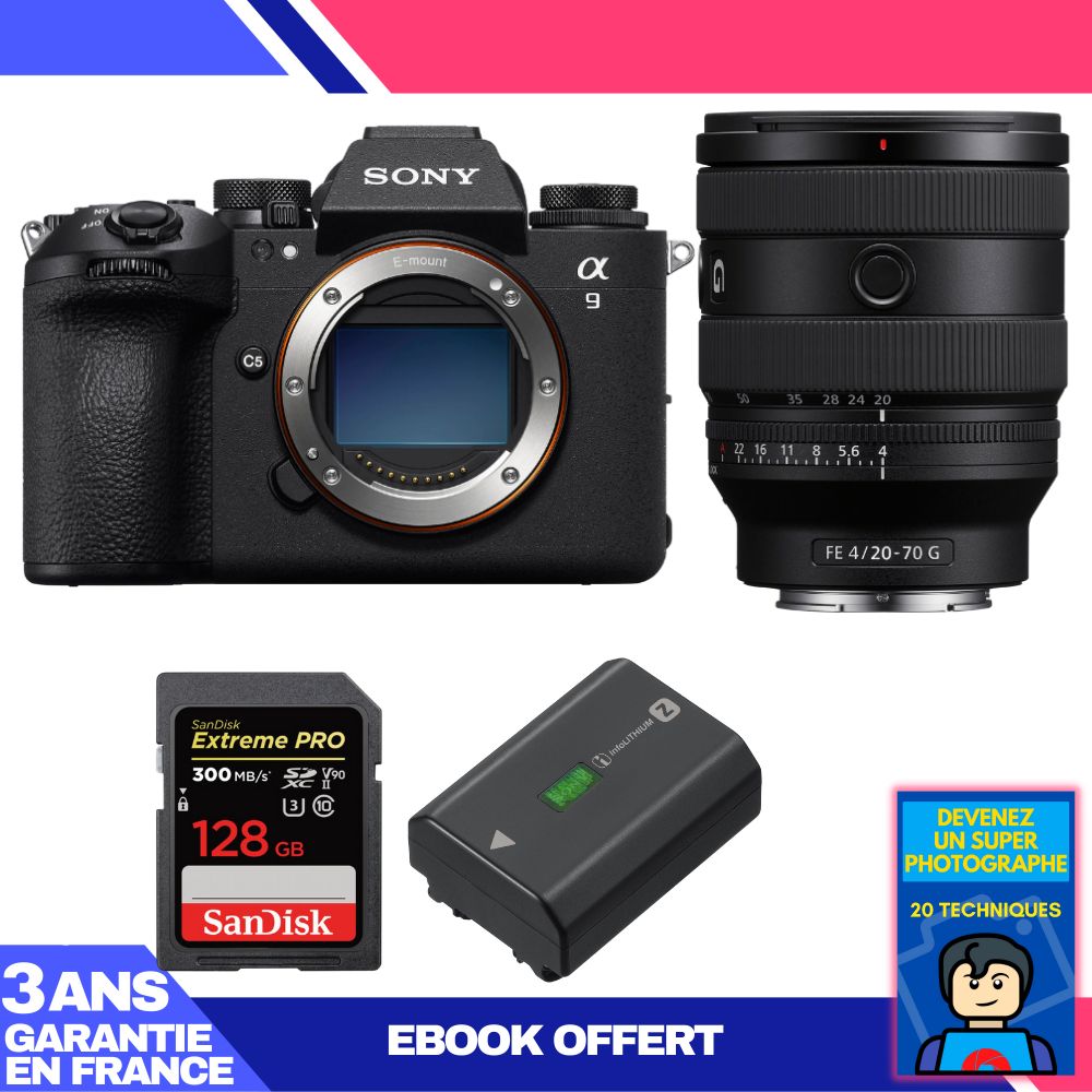 Boitier Sony A9 III + FE 20 70mm f4 G + 1 SanDisk Extreme PRO UHS II SDXC 300 MB/ + 1 Sony NP FZ100 + Ebook 'Devenez Un Super Photographe - vue 5