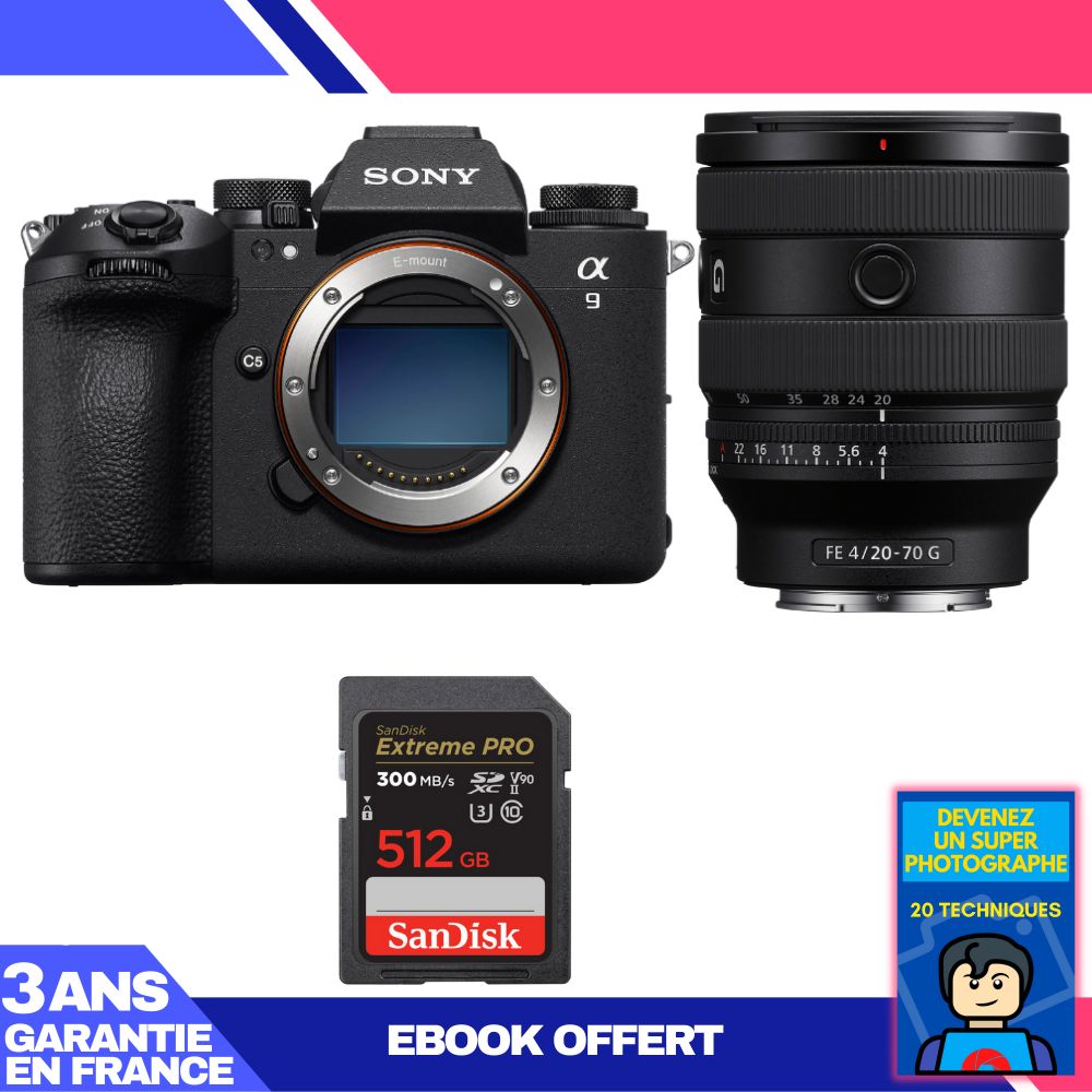 Boitier Sony A9 III + FE 20 70mm f4 G + 1 SanDisk Extreme PRO UHS II SDXC 300 MB/ + Ebook 'Devenez Un Super Photographe - vue 5