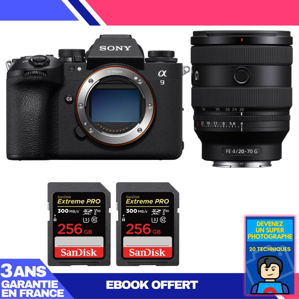 Boitier Sony A9 III + FE 20 70mm f4 G + 2 SanDisk Extreme PRO UHS II SDXC 300 MB/ + Ebook 'Devenez Un Super Photographe - vue 4