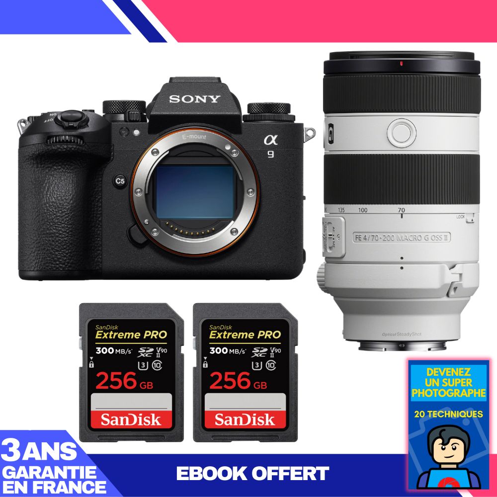 Boitier Sony A9 III + FE 70 200mm f4 Macro G OSS II + 2 SanDisk Extreme PRO UHS II SDXC 300 MB/ + Ebook 'Devenez Un Super Photographe - vue 5