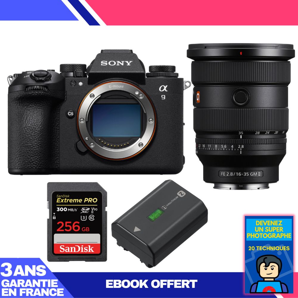 Boitier Sony A9 III + FE 16 35mm f2.8 GM II + 1 SanDisk Extreme PRO UHS II SDXC 300 MB/ + 1 Sony NP FZ100 + Ebook 'Devenez Un Super Photographe - vue 5