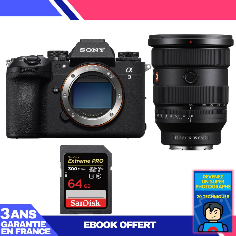 Boitier Sony A9 III + FE 16 35mm f2.8 GM II + 1 SanDisk Extreme PRO UHS II SDXC 300 MB/ + Ebook 'Devenez Un Super Photographe - vue 4