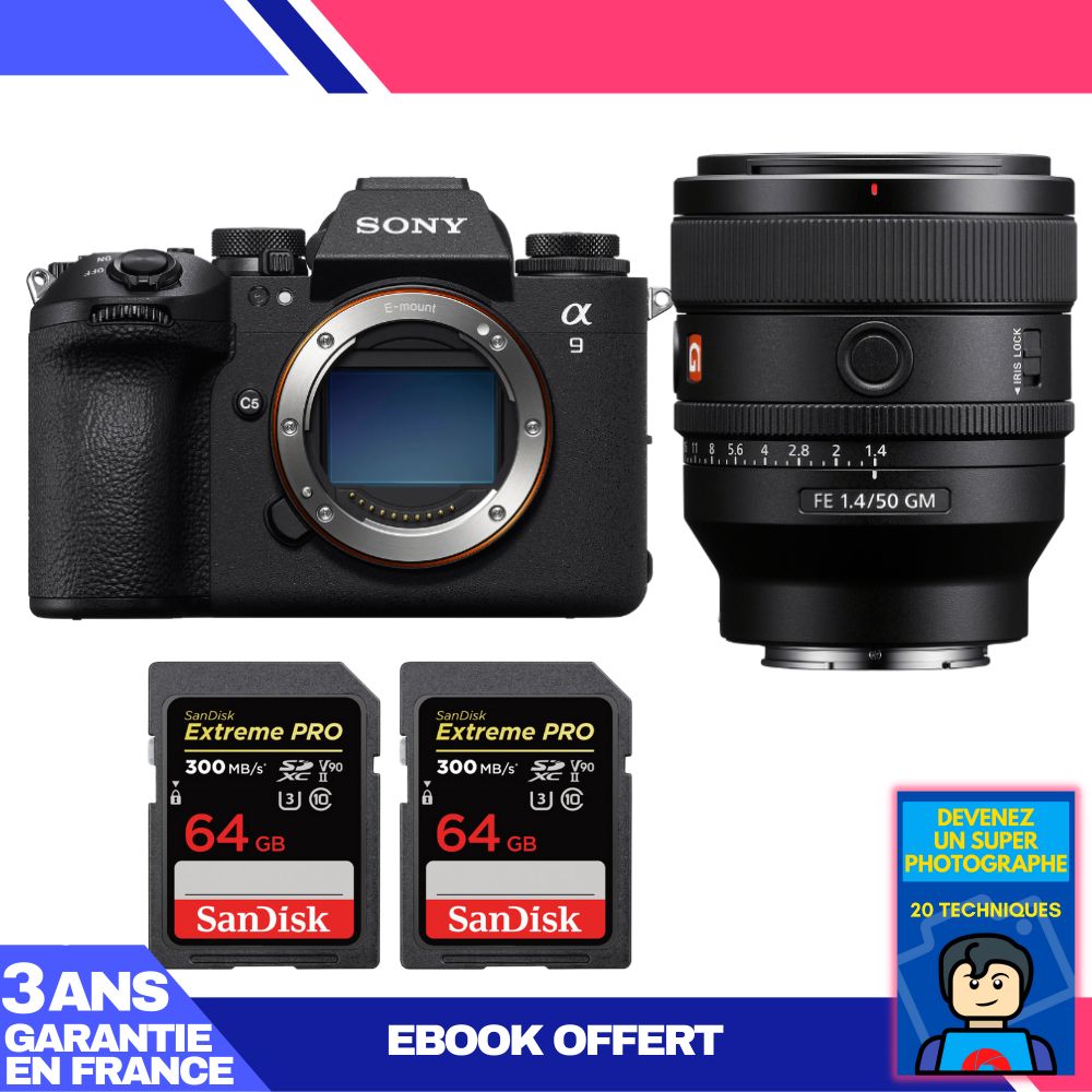 Boitier Sony A9 III + FE 50mm f1.4 GM + 2 SanDisk Extreme PRO UHS II SDXC 300 MB/ + Ebook 'Devenez Un Super Photographe - vue 5