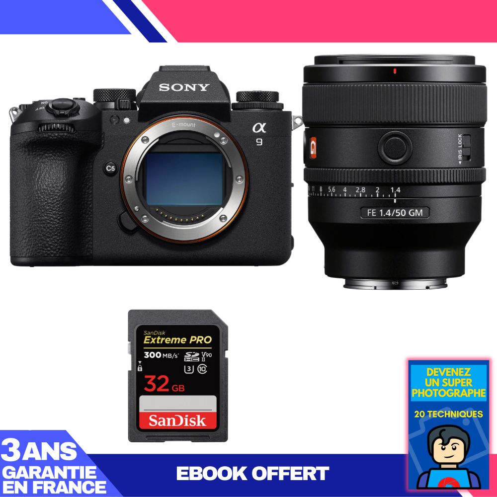 Boitier Sony A9 III + FE 50mm f1.4 GM + 1 SanDisk Extreme PRO UHS II SDXC 300 MB/ + Ebook 'Devenez Un Super Photographe - vue 2