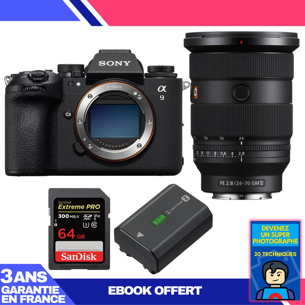 Boitier Sony A9 III + FE 24 70mm f2.8 GM II + 1 SanDisk Extreme PRO UHS II SDXC 300 MB/ + 1 Sony NP FZ100 + Ebook 'Devenez Un Super Photographe - vue 5