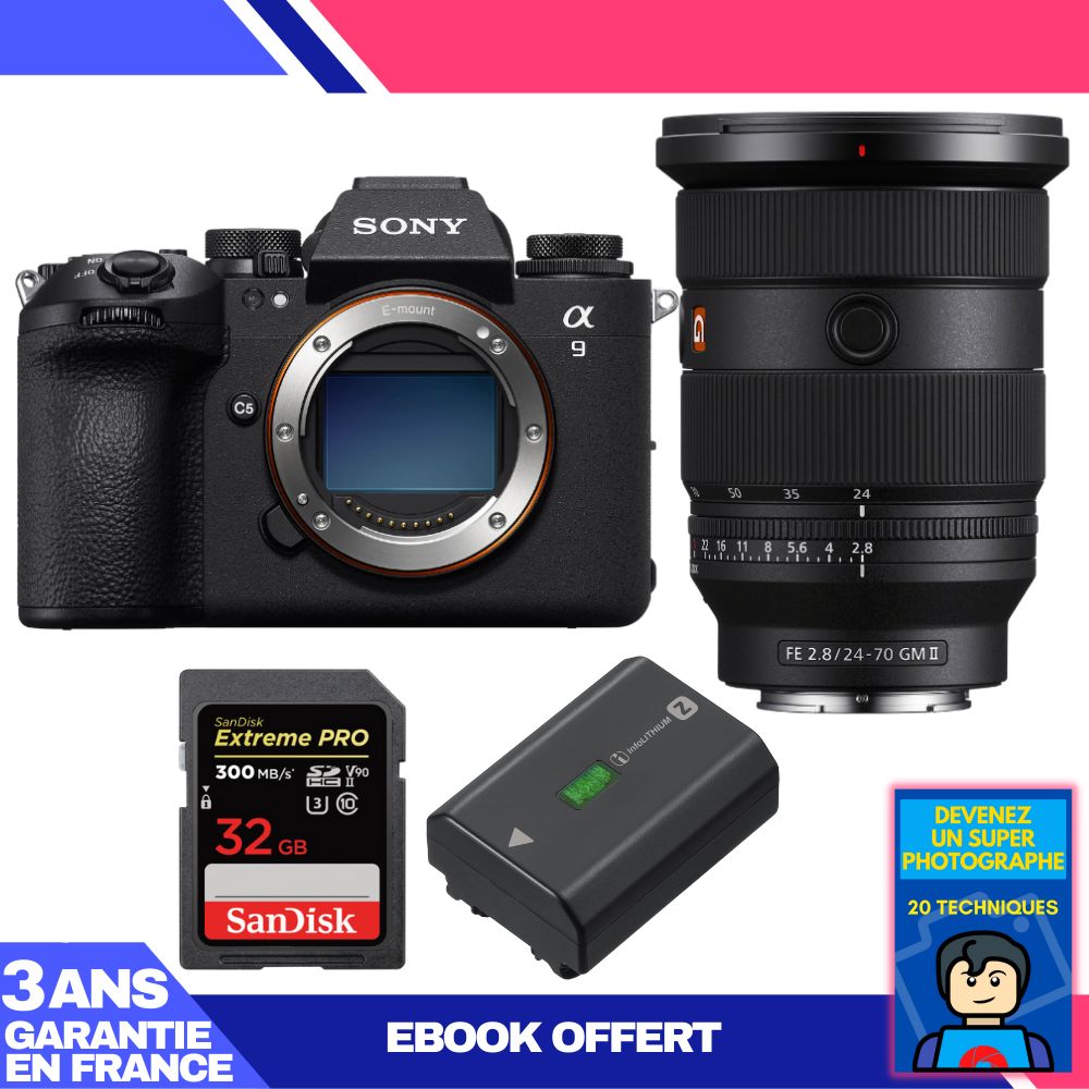 Boitier Sony A9 III + FE 24 70mm f2.8 GM II + 1 SanDisk Extreme PRO UHS II SDXC 300 MB/ + 1 Sony NP FZ100 + Ebook 'Devenez Un Super Photographe - vue 4