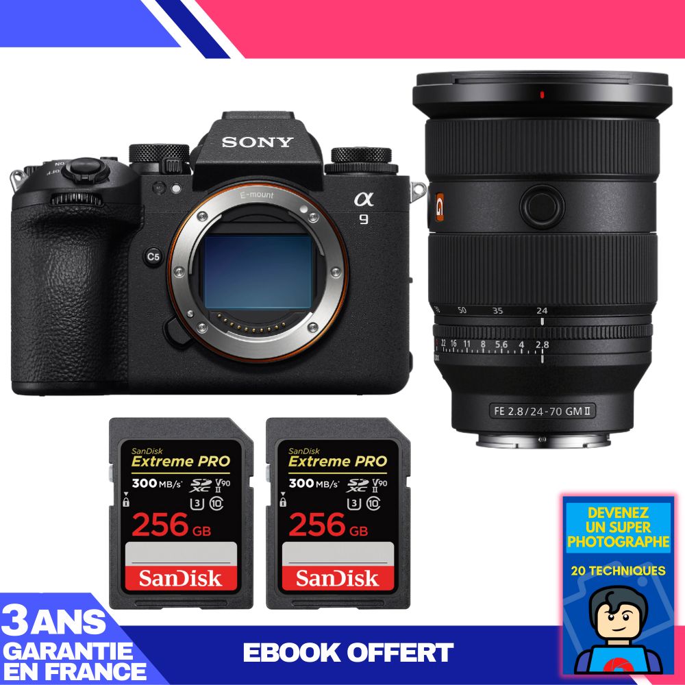 Boitier Sony A9 III + FE 24 70mm f2.8 GM II + 2 SanDisk Extreme PRO UHS II SDXC 300 MB/ + Ebook 'Devenez Un Super Photographe - vue 4