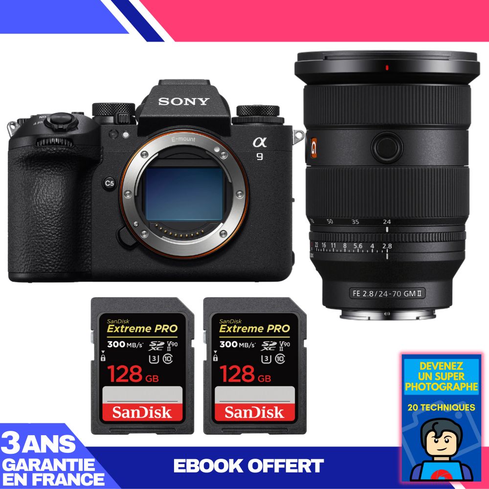 Boitier Sony A9 III + FE 24 70mm f2.8 GM II + 2 SanDisk Extreme PRO UHS II SDXC 300 MB/ + Ebook 'Devenez Un Super Photographe - vue 5