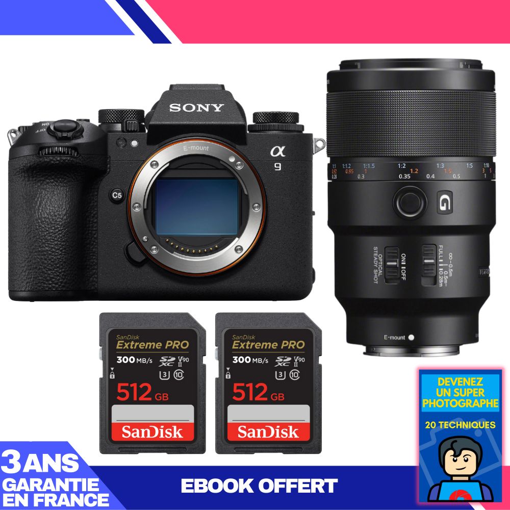 Boitier Sony A9 III + FE 90mm f2.8 Macro G OSS + 2 SanDisk Extreme PRO UHS II SDXC 300 MB/ + Ebook 'Devenez Un Super Photographe - vue 4