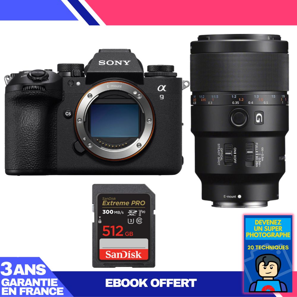 Boitier Sony A9 III + FE 90mm f2.8 Macro G OSS + 1 SanDisk Extreme PRO UHS II SDXC 300 MB/ + Ebook 'Devenez Un Super Photographe - vue 3
