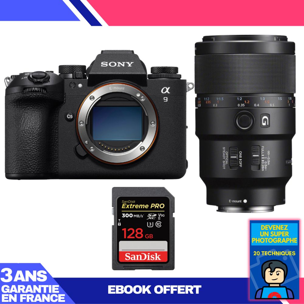 Boitier Sony A9 III + FE 90mm f2.8 Macro G OSS + 1 SanDisk Extreme PRO UHS II SDXC 300 MB/ + Ebook 'Devenez Un Super Photographe - vue 2