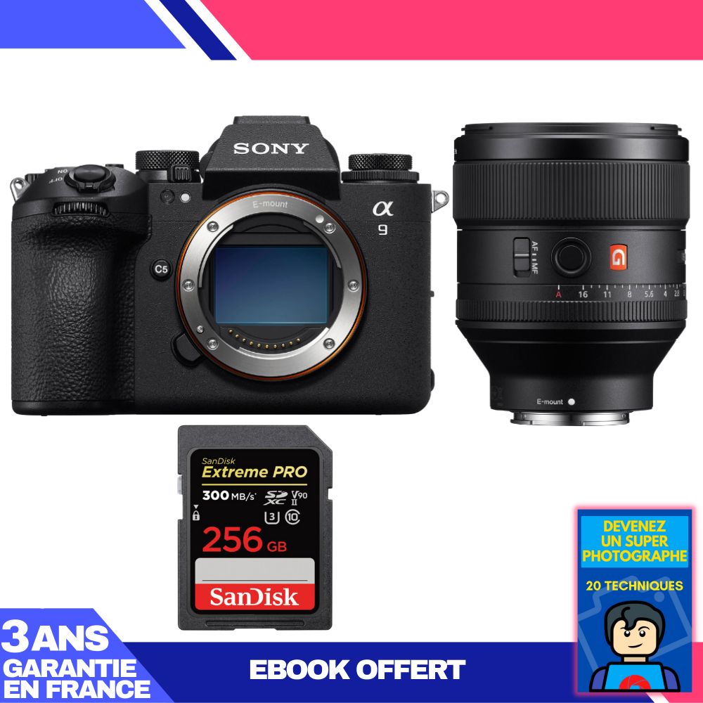 Boitier Sony A9 III + FE 85mm f1.4 GM + 1 SanDisk Extreme PRO UHS II SDXC 300 MB/ + Ebook 'Devenez Un Super Photographe - vue 3