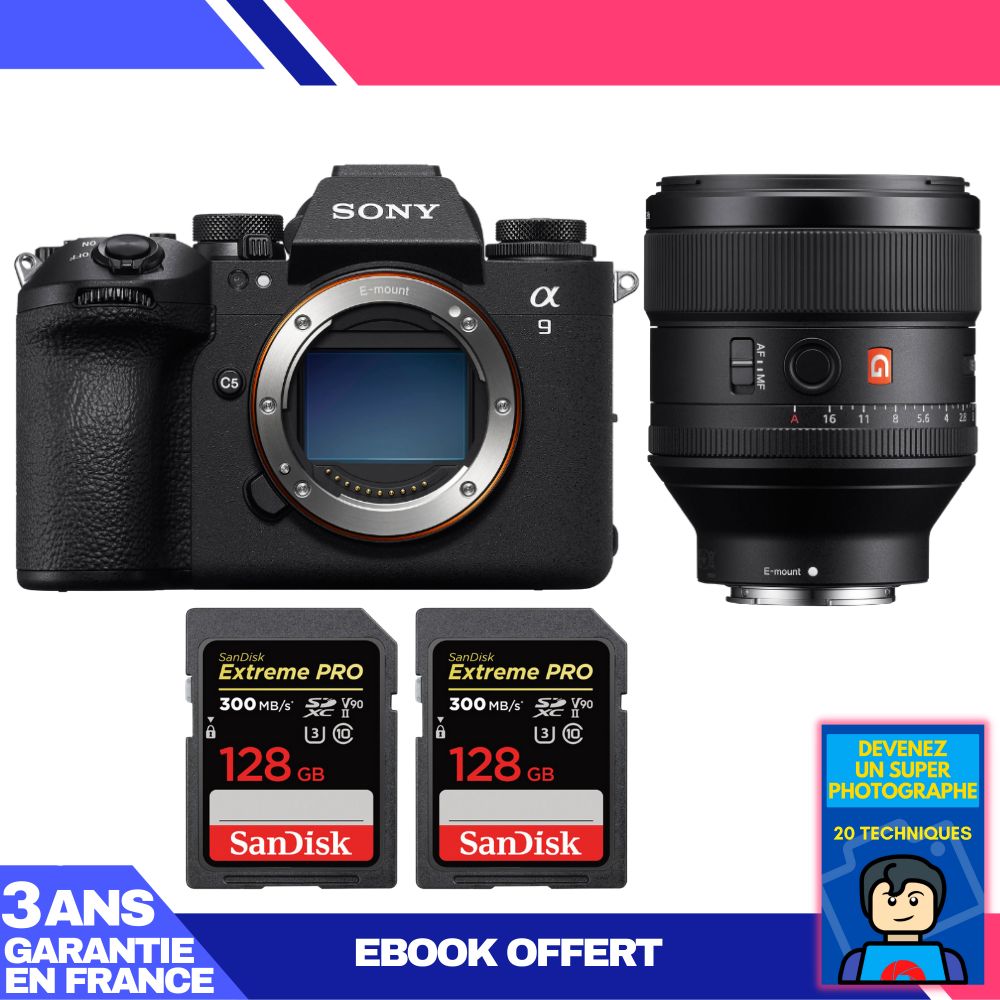 Boitier Sony A9 III + FE 85mm f1.4 GM + 2 SanDisk Extreme PRO UHS II SDXC 300 MB/ + Ebook 'Devenez Un Super Photographe - vue 4