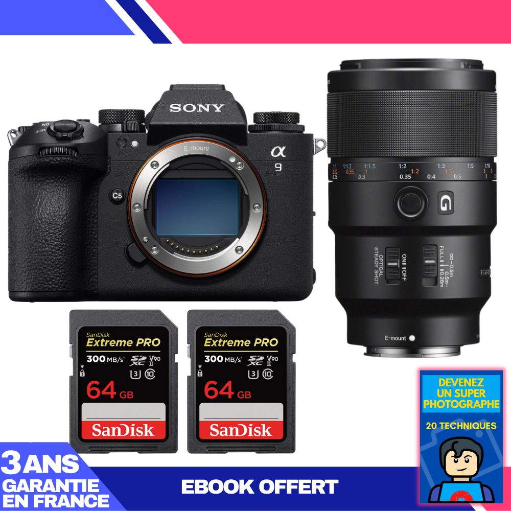Boitier Sony A9 III + FE 90mm f2.8 Macro G OSS + 2 SanDisk Extreme PRO UHS II SDXC 300 MB/ + Ebook 'Devenez Un Super Photographe - vue 5