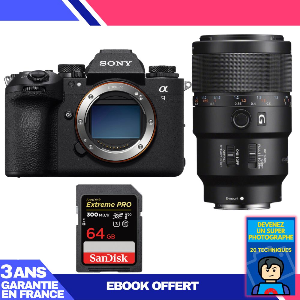 Boitier Sony A9 III + FE 90mm f2.8 Macro G OSS + 1 SanDisk Extreme PRO UHS II SDXC 300 MB/ + Ebook 'Devenez Un Super Photographe - vue 4