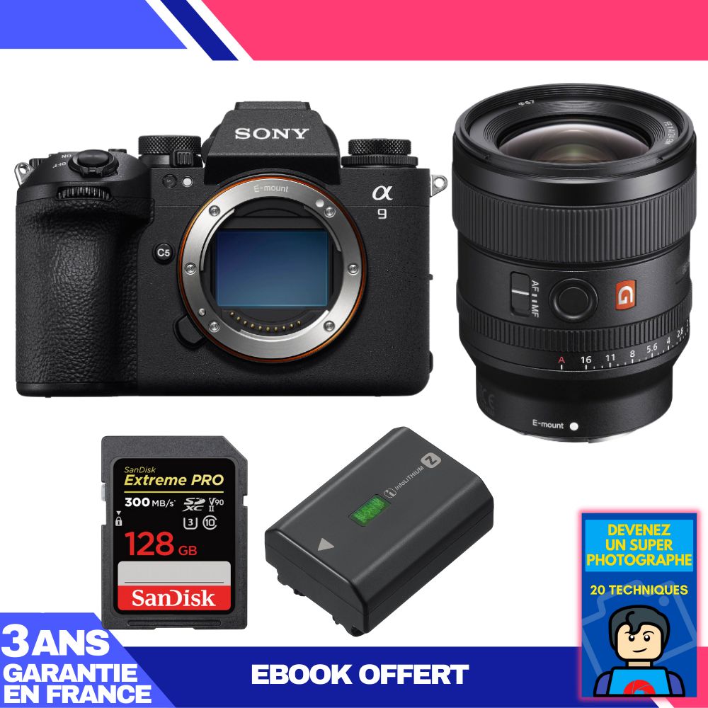 Boitier Sony A9 III + FE 24mm f1.4 GM + 1 SanDisk Extreme PRO UHS II SDXC 300 MB/ + 1 Sony NP FZ100 + Ebook 'Devenez Un Super Photographe - vue 5