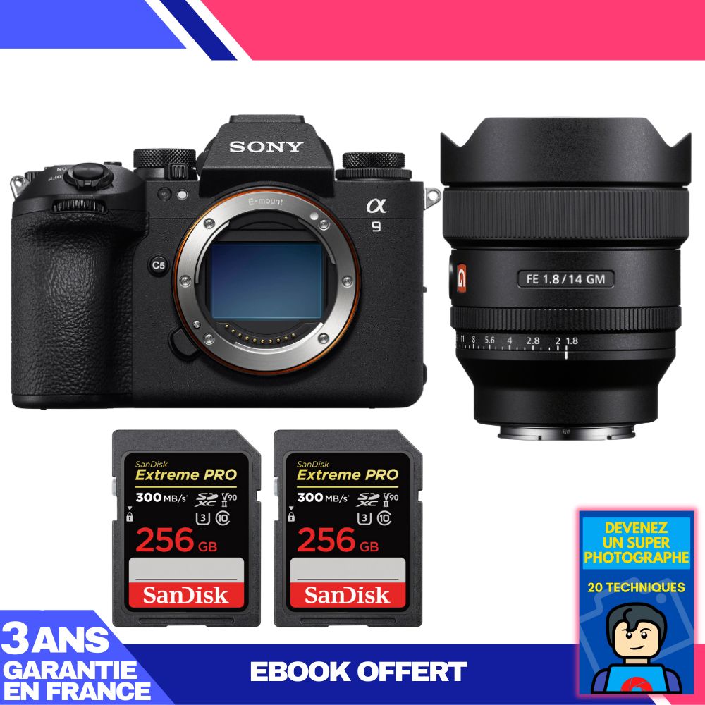 Boitier Sony A9 III + FE 14mm f1.8 GM + 2 SanDisk Extreme PRO UHS II SDXC 300 MB/ + Ebook 'Devenez Un Super Photographe - vue 3