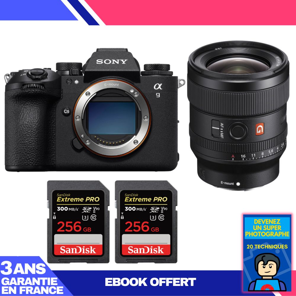 Boitier Sony A9 III + FE 24mm f1.4 GM + 2 SanDisk Extreme PRO UHS II SDXC 300 MB/ + Ebook 'Devenez Un Super Photographe - vue 3