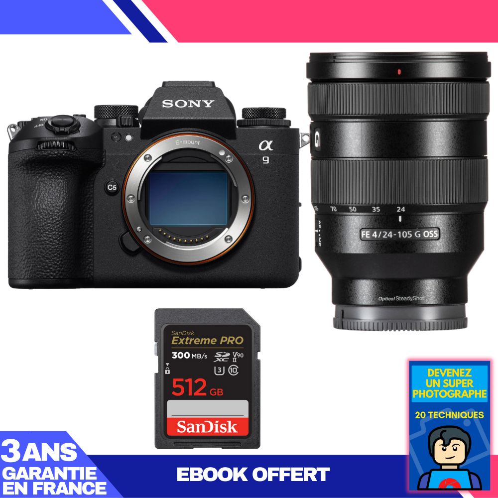 Boitier Sony A9 III + FE 24 105mm f4 G OSS + 1 SanDisk Extreme PRO UHS II SDXC 300 MB/ + Ebook 'Devenez Un Super Photographe - vue 3