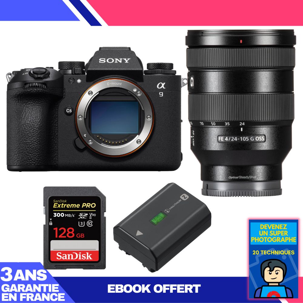 Boitier Sony A9 III + FE 24 105mm f4 G OSS + 1 SanDisk Extreme PRO UHS II SDXC 300 MB/ + 1 Sony NP FZ100 + Ebook 'Devenez Un Super Photographe - vue 5