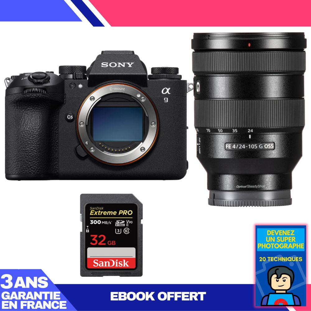 Boitier Sony A9 III + FE 24 105mm f4 G OSS + 1 SanDisk Extreme PRO UHS II SDXC 300 MB/ + Ebook 'Devenez Un Super Photographe - vue 5