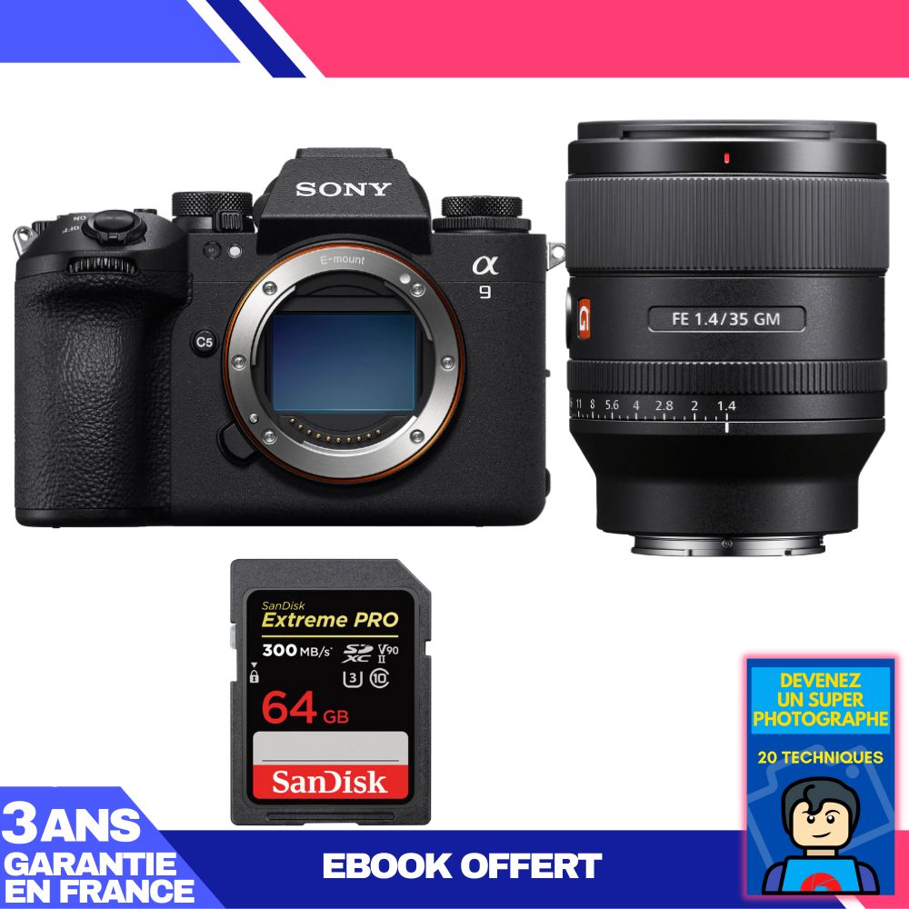 Boitier Sony A9 III + FE 35mm f1.4 GM + 1 SanDisk Extreme PRO UHS II SDXC 300 MB/ + Ebook 'Devenez Un Super Photographe - vue 4