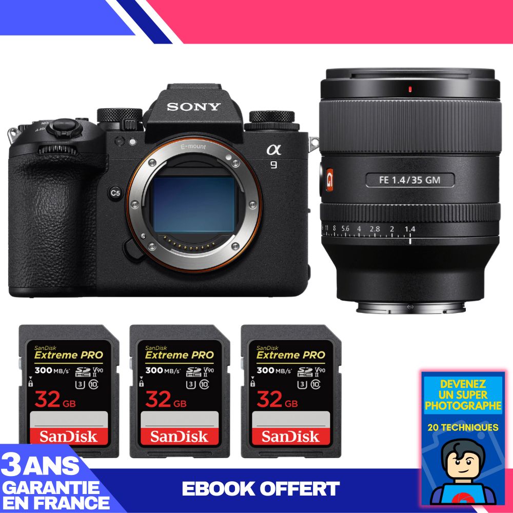 Boitier Sony A9 III + FE 35mm f1.4 GM + 3 SanDisk Extreme PRO UHS II SDXC 300 MB/ + Ebook 'Devenez Un Super Photographe - vue 5