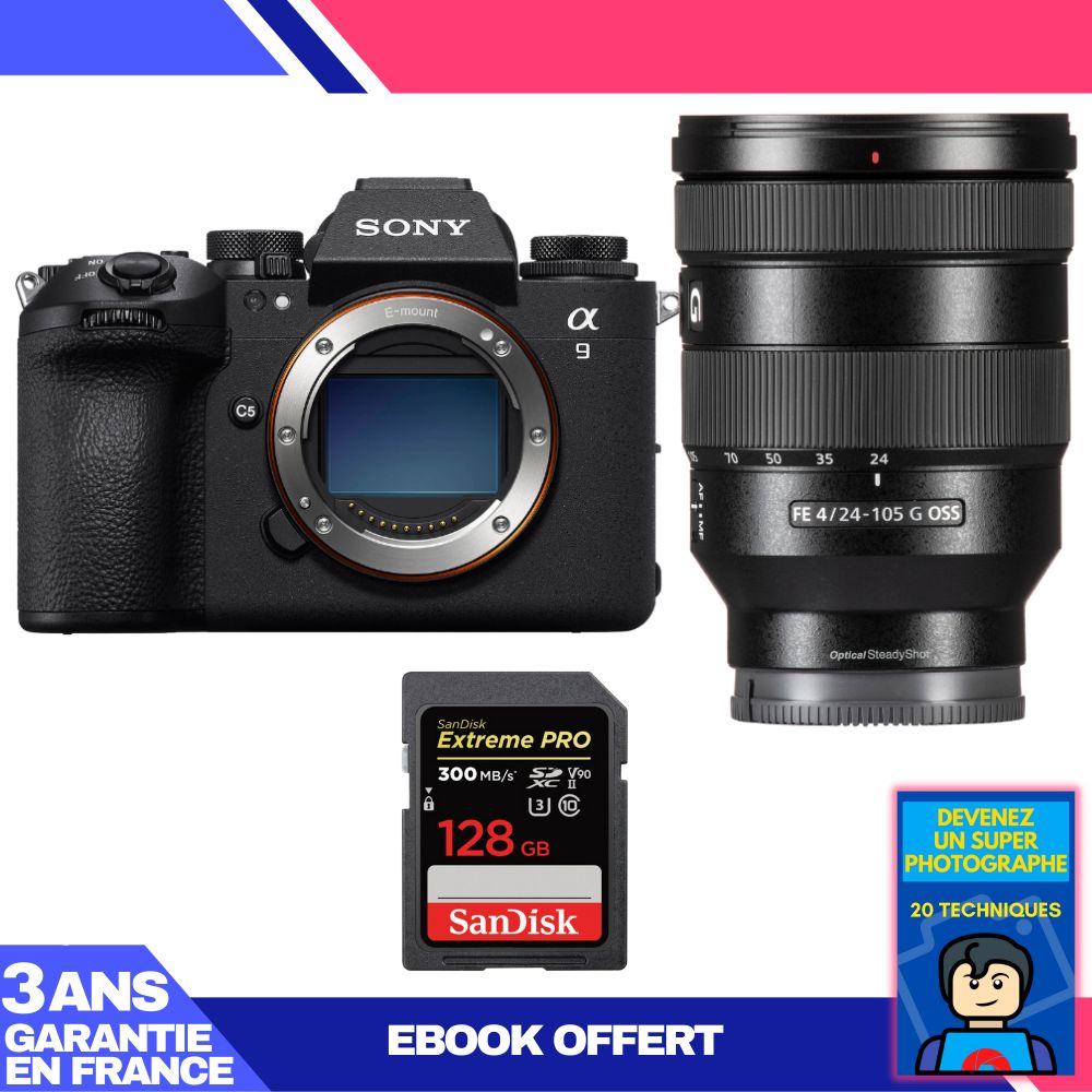 Boitier Sony A9 III + FE 24 105mm f4 G OSS + 1 SanDisk Extreme PRO UHS II SDXC 300 MB/ + Ebook 'Devenez Un Super Photographe - vue 4