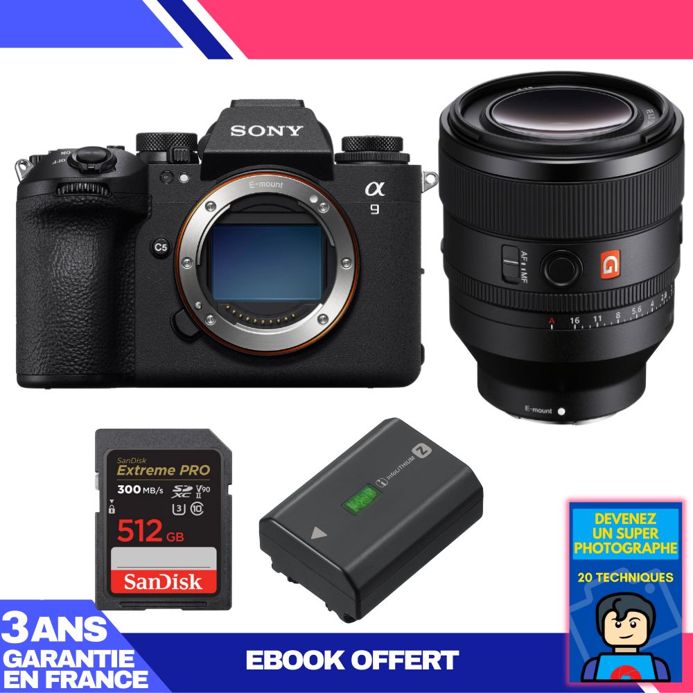 Boitier Sony A9 III + FE 50mm f1.2 GM + 1 SanDisk Extreme PRO UHS II SDXC 300 MB/ + 1 Sony NP FZ100 + Ebook 'Devenez Un Super Photographe - vue 5