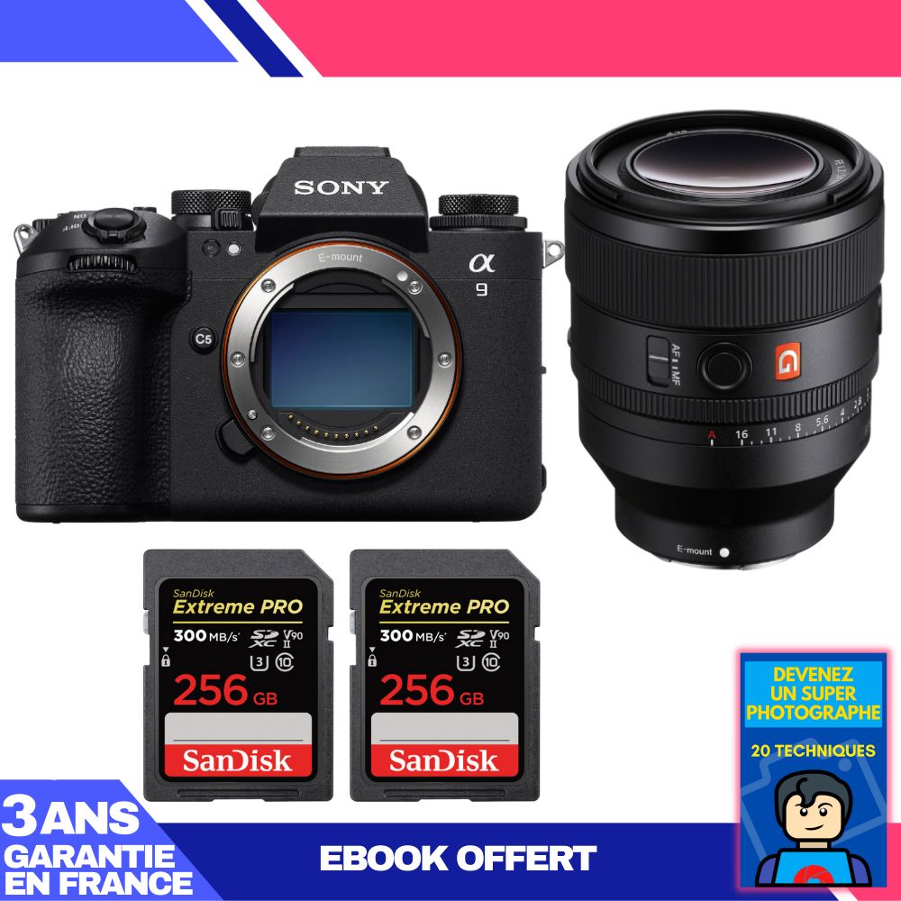 Boitier Sony A9 III + FE 50mm f1.2 GM + 2 SanDisk Extreme PRO UHS II SDXC 300 MB/ + Ebook 'Devenez Un Super Photographe - vue 2