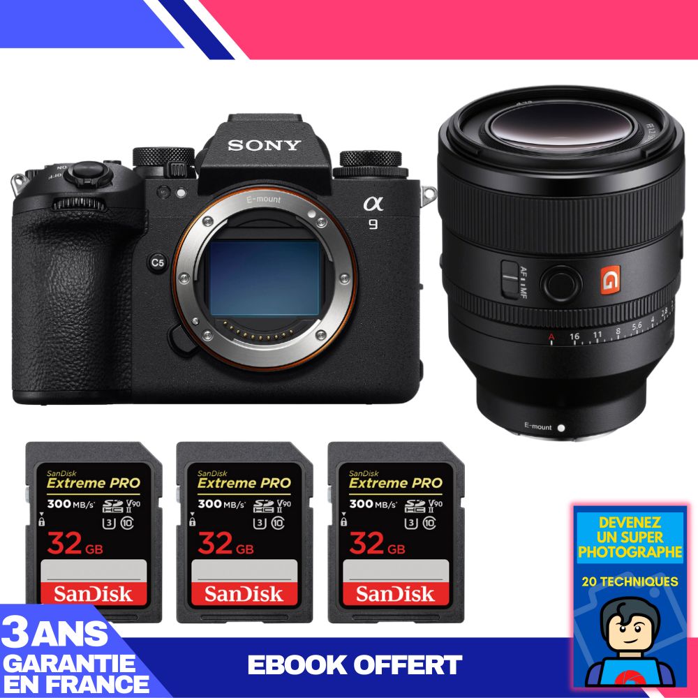 Boitier Sony A9 III + FE 50mm f1.2 GM + 3 SanDisk Extreme PRO UHS II SDXC 300 MB/ + Ebook 'Devenez Un Super Photographe - vue 3