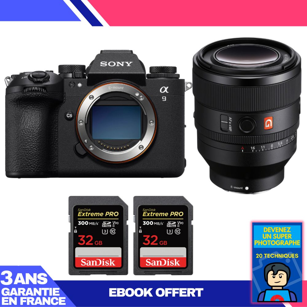 Boitier Sony A9 III + FE 50mm f1.2 GM + 2 SanDisk Extreme PRO UHS II SDXC 300 MB/ + Ebook 'Devenez Un Super Photographe - vue 3