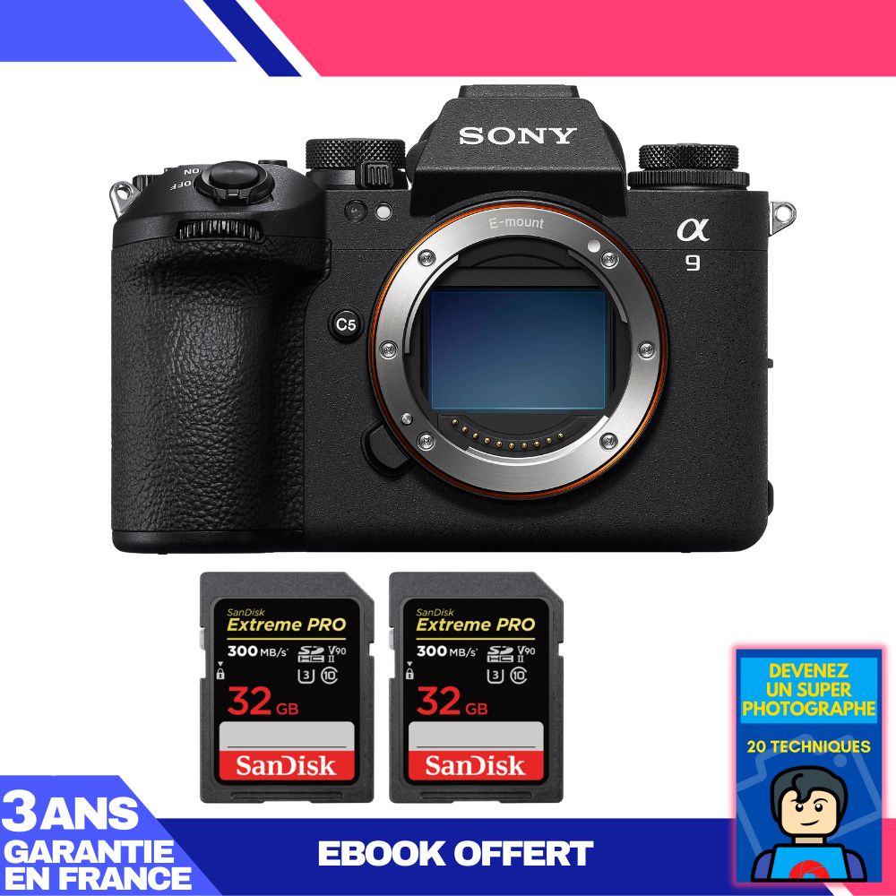 Boitier Sony A9 III + 2 SanDisk Extreme PRO UHS II SDXC 300 MB/ + Ebook 'Devenez Un Super Photographe - vue 3