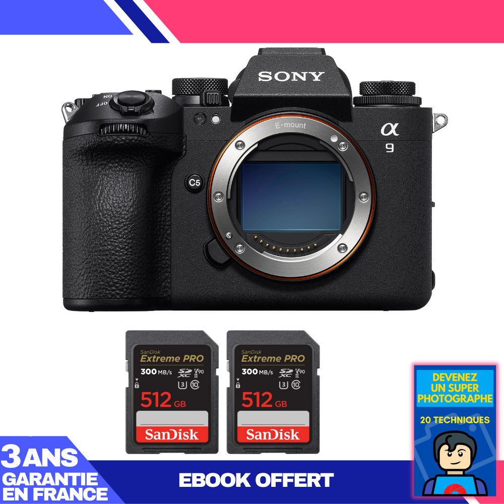 Boitier Sony A9 III + 2 SanDisk Extreme PRO UHS II SDXC 300 MB/ + Ebook 'Devenez Un Super Photographe - vue 5