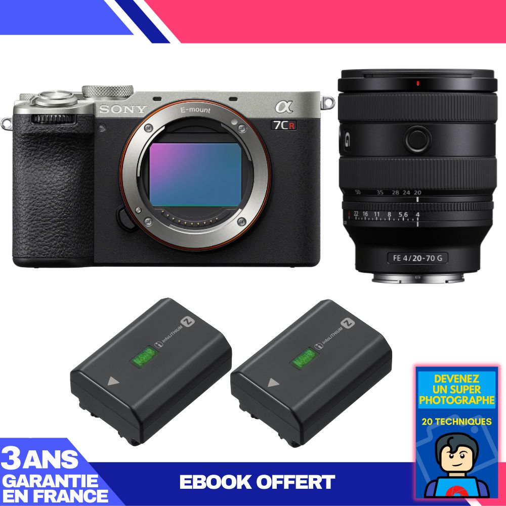 Boitier Sony A7CR + FE 20 70mm f4 G + 2 Sony NP FZ100 + Ebook 'Devenez Un Super Photographe