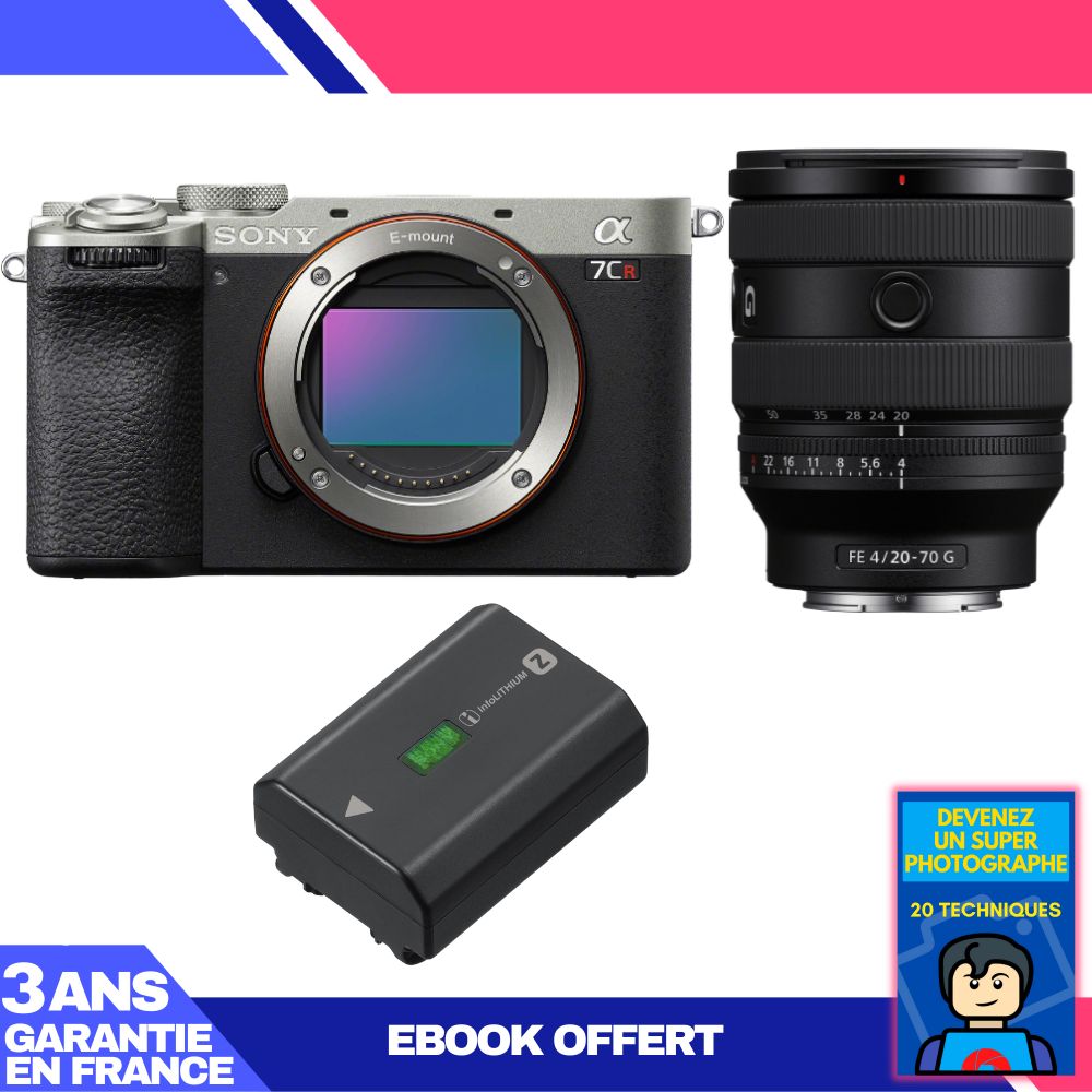 Boitier Sony A7CR + FE 20 70mm f4 G + 1 Sony NP FZ100 + Ebook 'Devenez Un Super Photographe