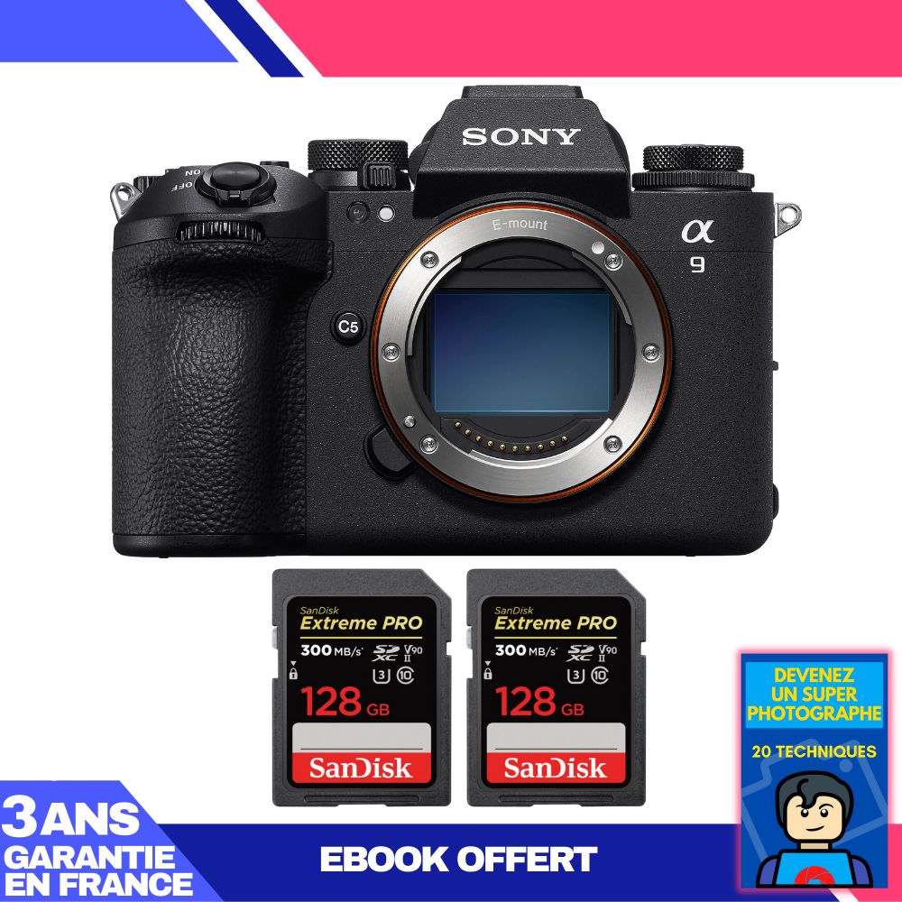 Boitier Sony A9 III + 2 SanDisk Extreme PRO UHS II SDXC 300 MB/ + Ebook 'Devenez Un Super Photographe - vue 2