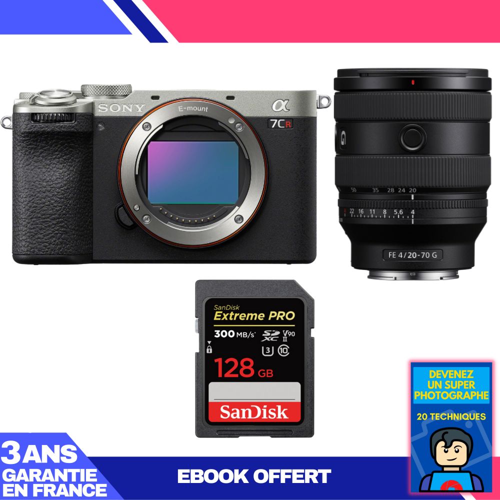 Boitier Sony A7CR + FE 20 70mm f4 G + 1 SanDisk Extreme PRO UHS II SDXC 300 MB/ + Ebook 'Devenez Un Super Photographe
