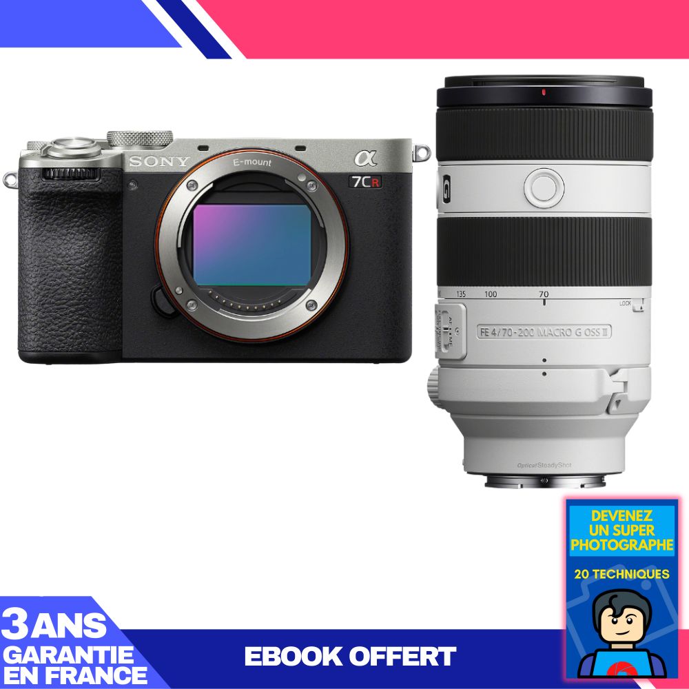 Boitier Sony A7CR + FE 70 200mm f4 Macro G OSS II + Ebook 'Devenez Un Super Photographe