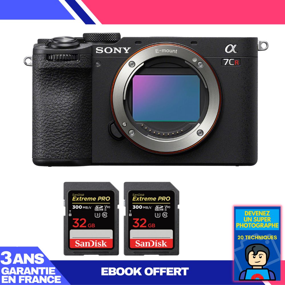 Boitier Sony A7CR + 2 SanDisk Extreme PRO UHS II SDXC 300 MB/ + Ebook 'Devenez Un Super Photographe - vue 7