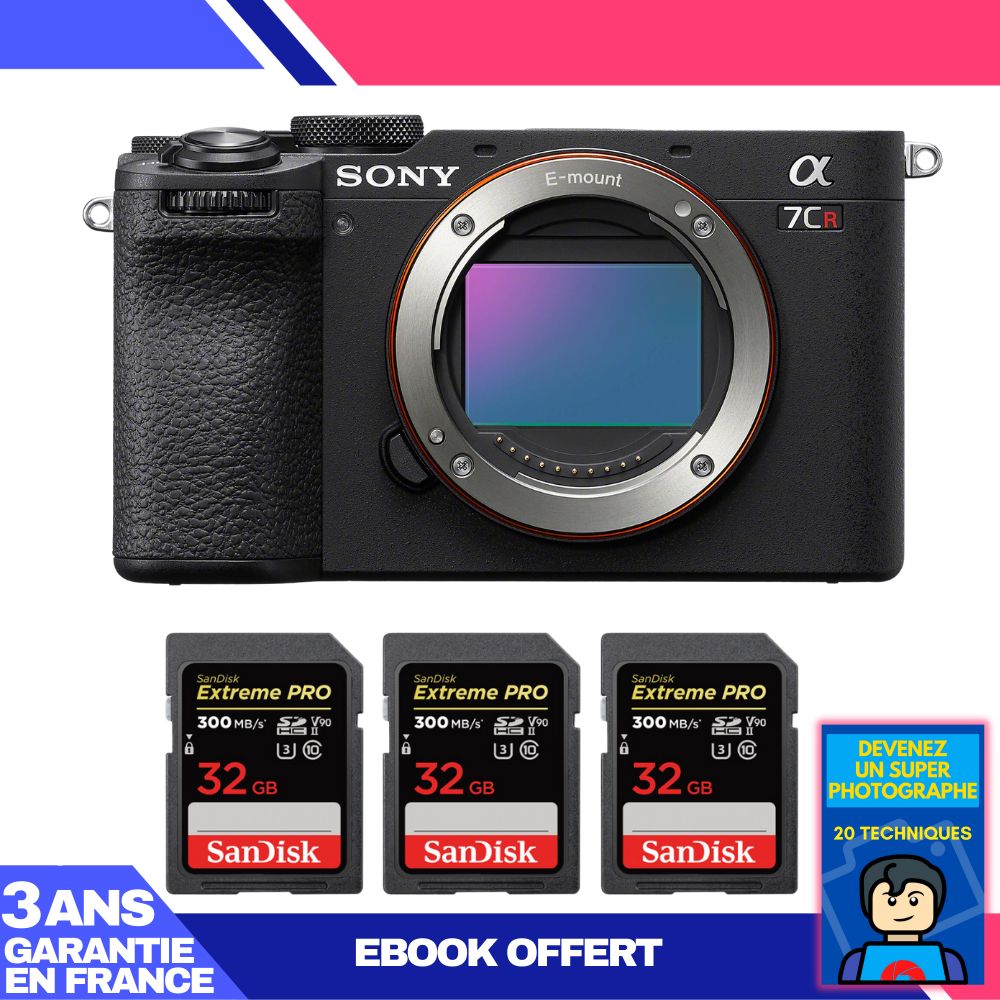 Boitier Sony A7CR + 3 SanDisk Extreme PRO UHS II SDXC 300 MB/ + Ebook 'Devenez Un Super Photographe - vue 3