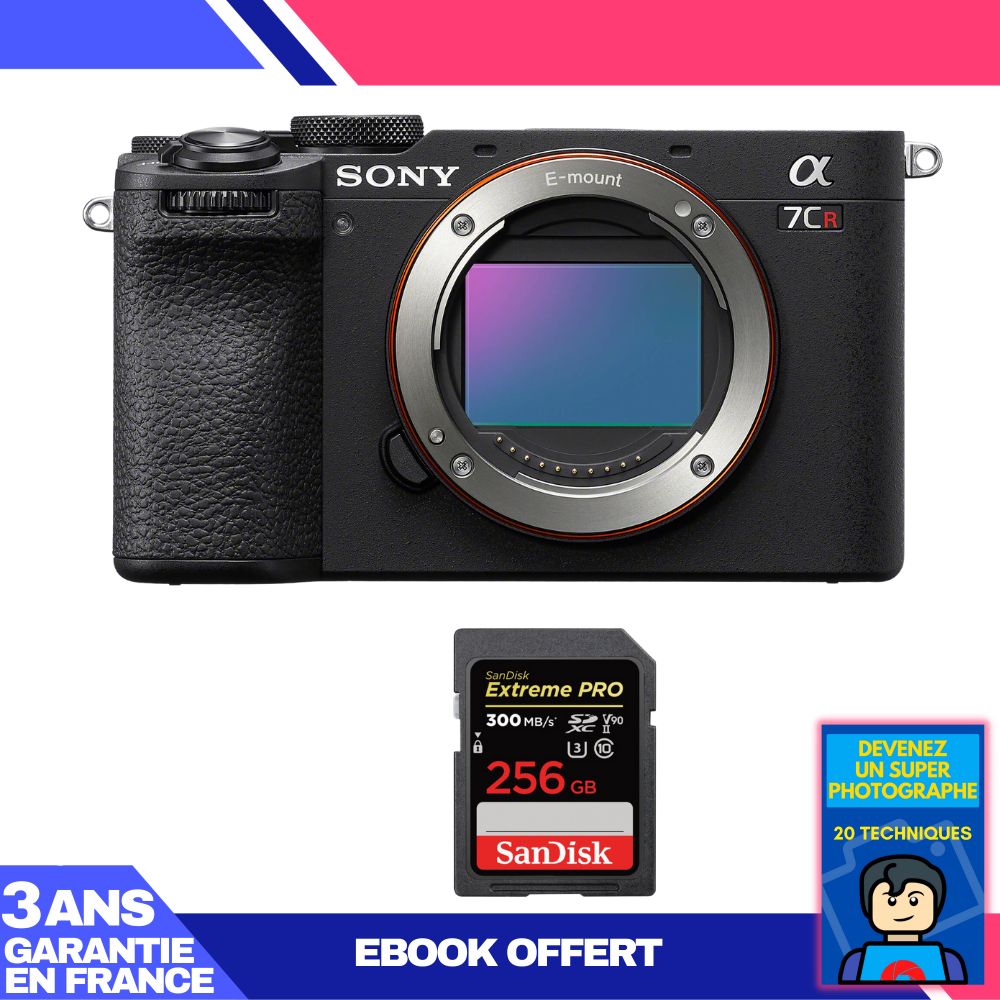 Boitier Sony A7CR + 1 SanDisk Extreme PRO UHS II SDXC 300 MB/ + Ebook 'Devenez Un Super Photographe